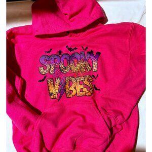 🎀 Girls' Pink Halloween Hoodie – Size XS